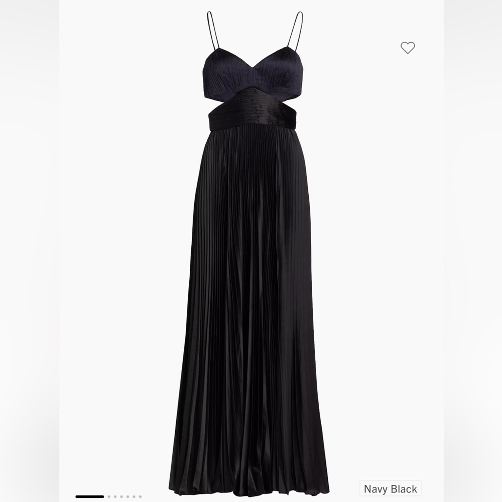 Amur
Elodie Satin Colorblock Pleated Gown - Black and Navy